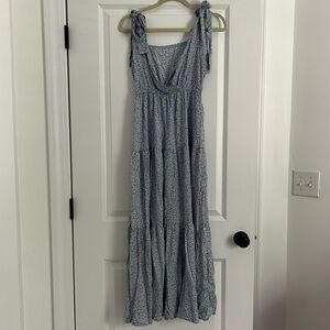 Floral Blue Tie Dress